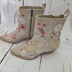 New Free People Women's Tan Suede Leather Western Boots Size 7